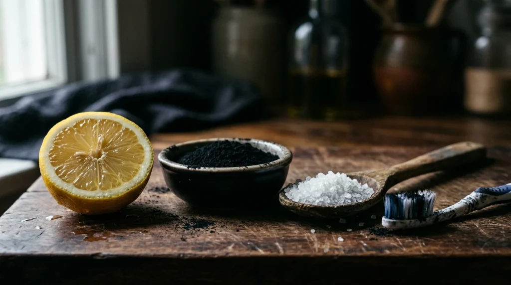 Lemon, charcoal and salt, popular home whitening methods that damage enamel