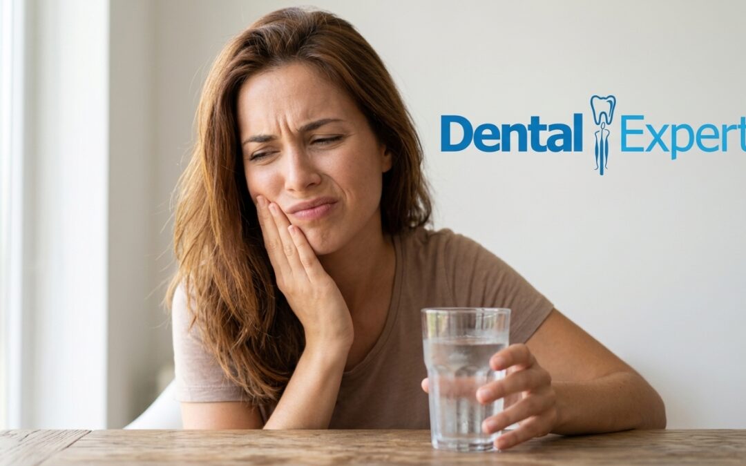 Person experiencing early cavity symptoms from a cold drink