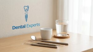 Warm salt water rinse used as a temporary step before dental treatment